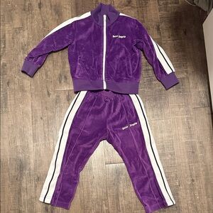 Toddler Palm Angels Violet Tracksuit with White Stripes